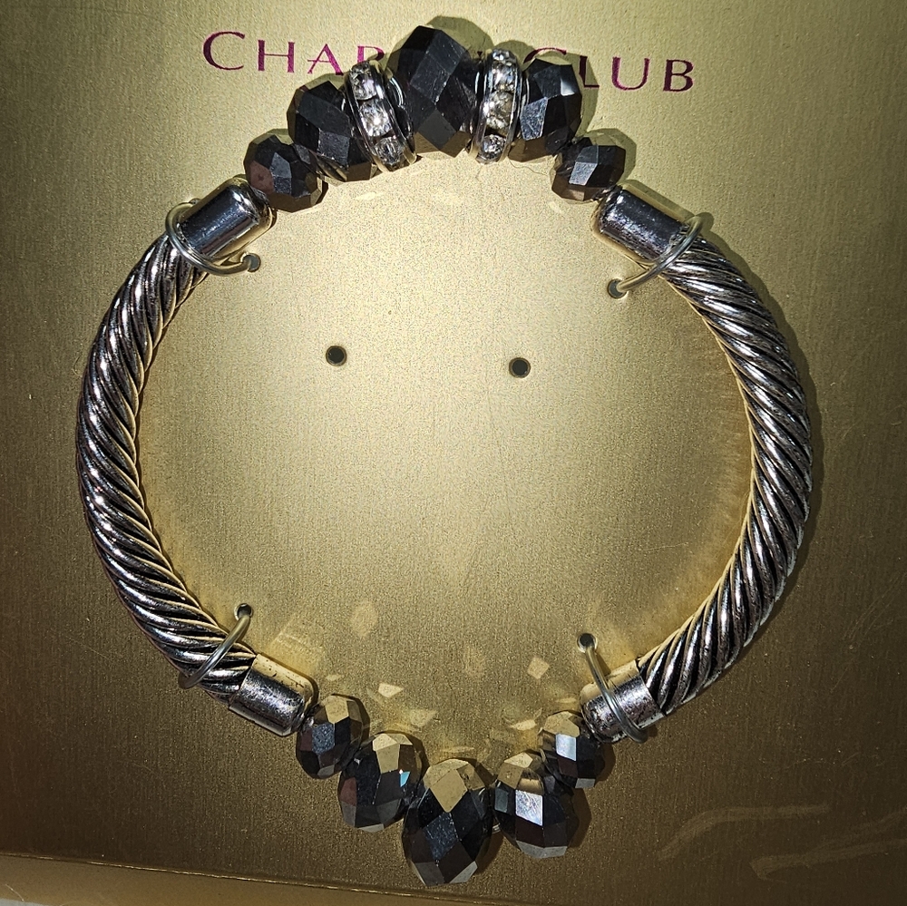 Silver‎ and Black Beaded Bracelet Charter Club